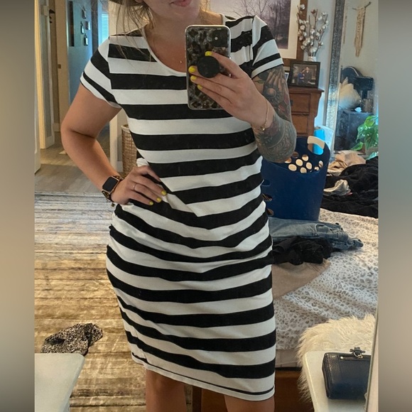 Maternity Striped Black and White Women's Dress - Picture 9 of 9